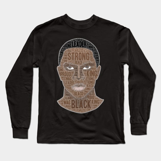 Strong Black King Word Art Long Sleeve T-Shirt by blackartmattersshop